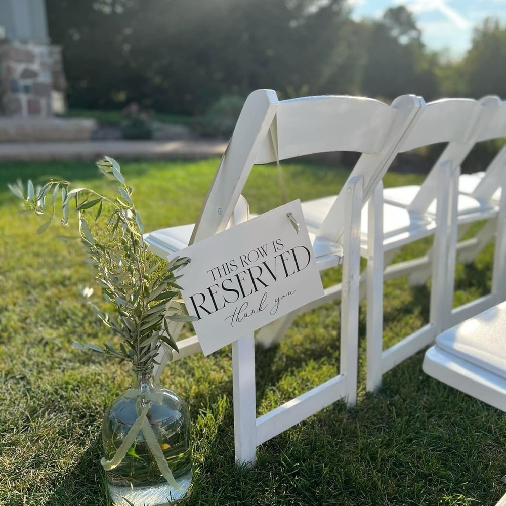 Wedding reserved row signs - set of 4